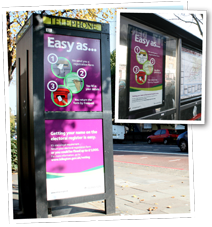 Islington council electoral advertisement; poster and phone box advertisement
