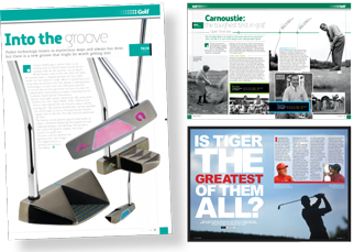 Golf magazine page examples